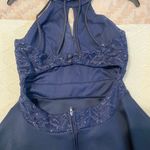 Dillard's Navy Blue Sparkly Semi-Formal Dress Photo 4