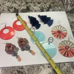 Lot Of 5 Statement Costume Earrings Pierced Dangle Photo 5