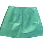Tuckernuck Meg Mini Skirt S NWT Mint Green Faux Leather Preppy A Photo 3