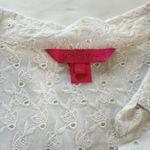 Lilly Pulitzer White Fishy Eyelet 3/4 Flounce Sleeve Cotton Top Size LARGE Photo 11