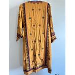 Intropia Boho Embroidered Tunic Dress Mustard Yellow Sz 38 Ethnic Folk Style Size M Photo 1