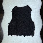 TCEC Black Floral Lace Sleeveless Cropped Top Photo 0