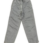 ZARA  Women Gray Linen Drawstring Waist Cropped Wide Leg Pants Size Small Photo 0