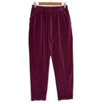Vintage L.L. Bean Velour Tracksuit M Burgundy Mock Neck Sweater Pants Set USA Red Size M Photo 3