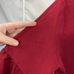 Vintage Belongsci dark red ruffle bell sleeve v Photo 5