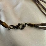 Fabric beaded necklace on cord Photo 5