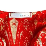 Emetla Orange and White Abstract Pattern Dress Photo 3