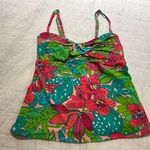 Lilly Pulitzer Tankini Swim Top Twist Front Green Pink Frog Classic Size Small Photo 2
