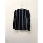 Karen Kane  Striped Sky Country Flare Sleeve High-Low Blouse Navy Women's Small Photo 2