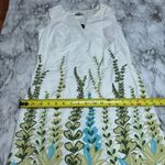 Loft Ann Taylor  floral Vine Leaf Print sleeveless Dress Career size 0 NWT white Photo 3