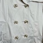 Izzy Cream Colored Double Breasted Jacket Peacoat Woman’s size Large Raincoat Photo 2