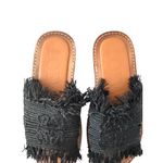 Loewe  Black Fringe Raffia Slide Sandals Size 38 / US 8 Photo 4
