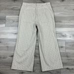 Rebecca Taylor  Striped Ivory Jean Wide Leg Crop Pants NWT Sz‎ 14 Photo 5