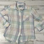 Rails  Charli Pastel Buffalo Linen Blend Button Down Size S Photo 2