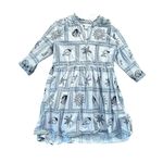 Calypso St Barth Beach Dress Tunic Sun Shell Palm Print Tiered V Neck XL White Photo 0