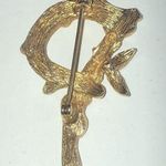 Sarah Coventry Gold Tone Vintage Initial P Brooch Shoulder Pin Photo 2