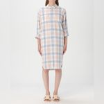Barbour  Summer Millcross Dress Cotton Linen Plaid Midi Size 6 Photo 1