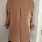 Mine Brown Button Down Shirt with Sequin Collar glittery Tan Photo 4