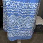 J.Crew  Cornflower Blue White Embroidered Strapless 100% Cotton Dress 12 Summer Photo 3