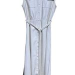 Alice + Olivia Miranda Short Sleeve Vegan Leather Midi Dress Ecru Women’s 14 Photo 0