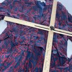 Jason Wu Dress Womens 6 Blue Red Floral Chiffon Shirt Collared Midi Tie Neck Photo 8
