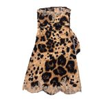 Valentino Garavani animal print brown black lace strapless Y2K dress Sz 42 US 6 Photo 4