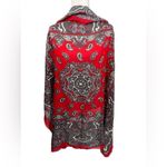 A. Norma Della Legge Paisley Large Square Scarf Red Photo 2