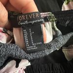 Forever 21 Contemporary Black Pink Floral Faux Wrap Smocked Maxi Dress Photo 5