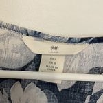 H&M  L.O.G.G. V-Neck Cotton Blouse Blue Tropical Hawaiian Floral Leaf Leaves Boho Photo 4