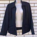 Sag Harbor 100% wool black zipper lined blazer jacket with front pocket-size 10 Photo 2