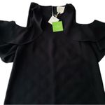 Kate Spade Cold Shoulder Crepe Dress W/ Keyhole Pearl Accent & Ruffled Sleeve Photo 2