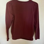 Madewell Cotton Puff-Sleeve Tee in Burgundy / Dark Fig Women's Size Small Photo 4