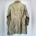 Chico's Chico’s Galla 100% Silk Button Front Long Sleeve Tunic in Champagne Gold 1/M Photo 5