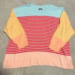 Lands' End Lands’ End Women’s Multicolor Stripe Lightweight Sweater 3X Colorful Pink Photo 0