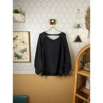 POL  Back Cross Strap Oversized Balloon Sleeve Sweatshirt in Black - Size - Small Photo 1