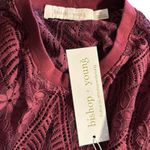 Bishop and Young NWT  Short Sleeve Maroon Lace Top Size Medium Photo 5