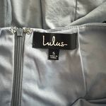 Lulus Dusty Blue Open Back V Neck A-Line Mini Dress Photo 11