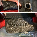 BVLGARI BULGARI "LOGO MANIA" BLACK SIGNATURE PRINT CANVAS TOTE BAG WITH LEATHER TRIM Photo 12