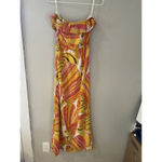 Trina Turk Banana Republic Colab Womans Dress Maxi SZ 2 Yellow Strapless G0182 Photo 4