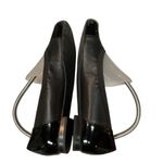 Ros Hommerson Rebecca Cap Toe Flat Black Leather Patent Slip Photo 7