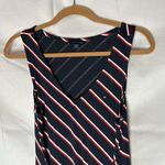 Tommy Hilfiger  Red White & Blue Striped V Neck Sleeveless Midi Dress Size Small Photo 2