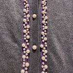 ZARA  Gray Pearl Embellished Cardigan Sweater Size‎ Small Photo 3