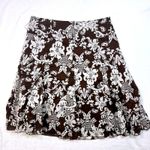 Apt. 9  12 Midi Skirt Brown‎ Floral A-Line Cottagecore Summer Y2K Paisley Garden Photo 1