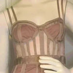 Missguided Misguided Women’s Mesh Bandage Corset Detail Mini Dress stretchy material. Photo 4