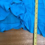 Marc Bouwer Women's Blue Silk Ruffle Open Front Lightweight Blazer NWT Large Photo 5