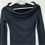 We The Free Free People  Washed Gray Long Sleeves Ribbed Gigi Top Size Small Photo 4