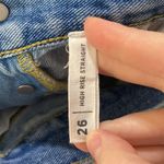 PacSun high rise straight leg rigid denim pieces two tone light wash jeans sz 26 Photo 9