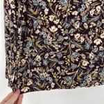 J. Jill Pima Cotton Crew‎ Neck Floral Long Sleeve Tee Shirt Size Medium Black Photo 4