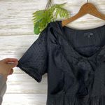 Next  Black Viscose Swiss Dotted Ruffle Witchy Dress Photo 2