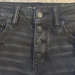 AE Button Up Super Stretch Black Mini Skirt Size 6 Photo 1